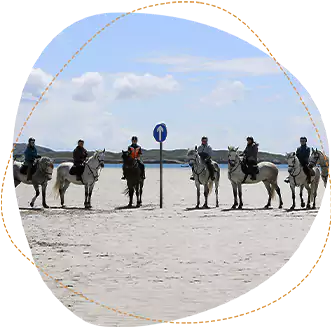 beach ride on omey strand on the Wild Atlantic Way
